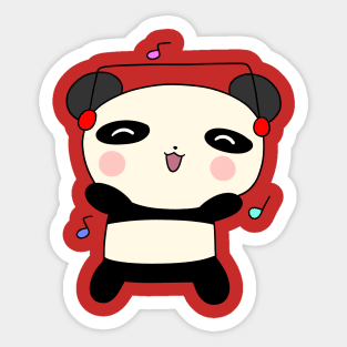 Dancing Headphones Panda Sticker